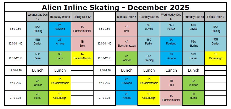 Alien in line schedule